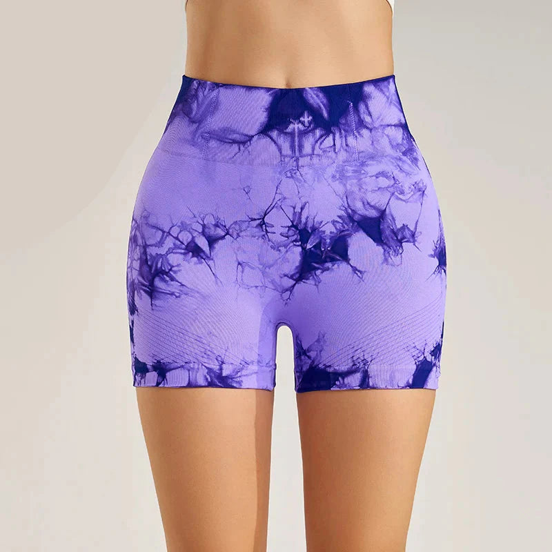 Short Tie-Dye Fitness - Violeta Azulado