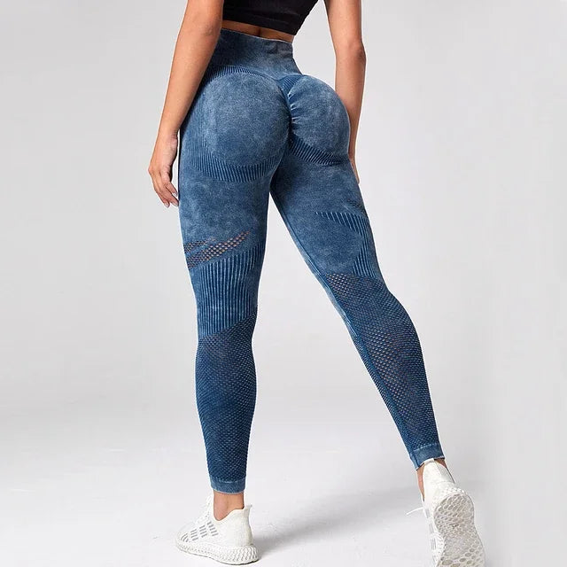 Calza Legging Femenina de Alta Elasticidad - Azul