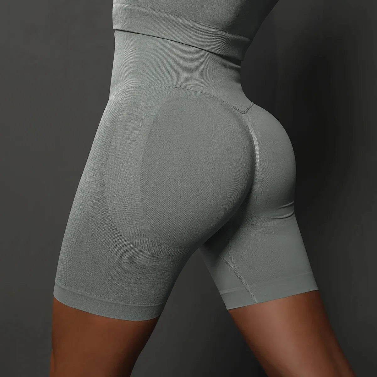 Short de Entrenamiento Femenino Sin Costuras – Gris