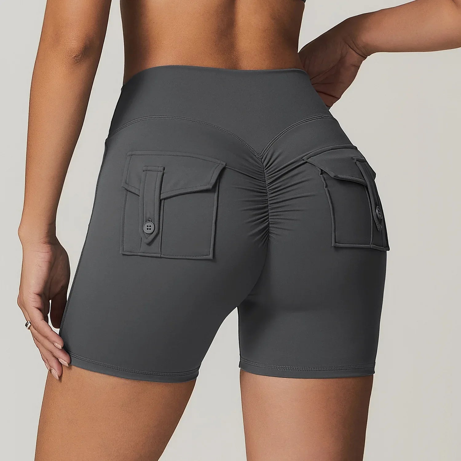 Short Fitness con Bolsillos - Gris