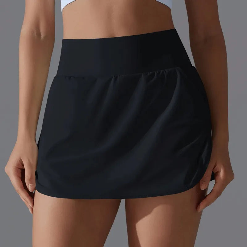 Short Falda Doble - Negro